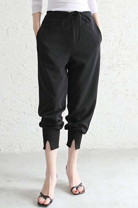 スリットヘムテーパードロングパンツ　3色入 - liwisi