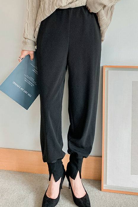 スリットヘムテーパードロングパンツ　3色入 - liwisi