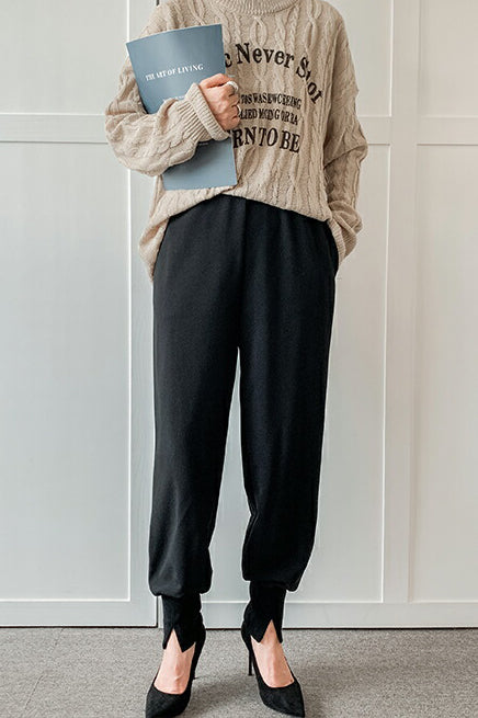 スリットヘムテーパードロングパンツ　3色入 - liwisi