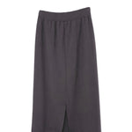 バックスリットフリンジヘムロングニットスカート　4色入 - liwisi