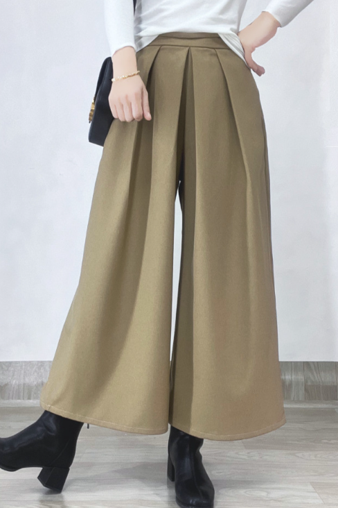 ハイウエストタックインロングワイドパンツ　4色入 - liwisi