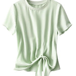 サイドリボンシフォンTシャツ　2色入 - liwisi