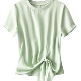 サイドリボンシフォンTシャツ　2色入 - liwisi