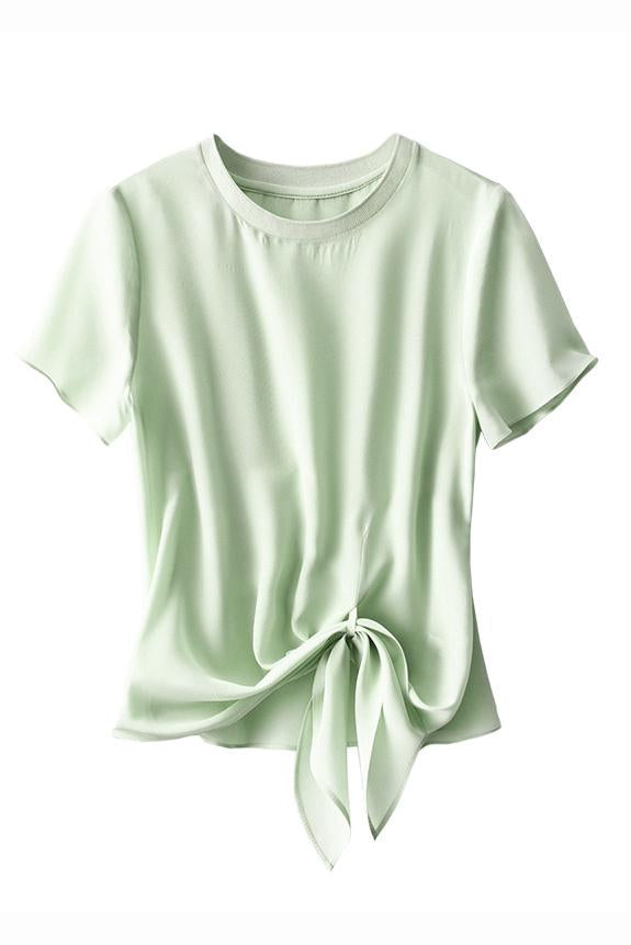 サイドリボンシフォンTシャツ　2色入 - liwisi