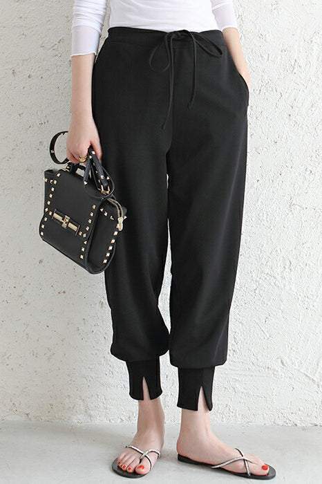 スリットヘムテーパードロングパンツ　3色入 - liwisi