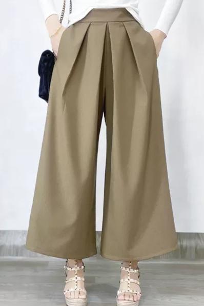 ハイウエストタックインロングワイドパンツ　4色入 - liwisi